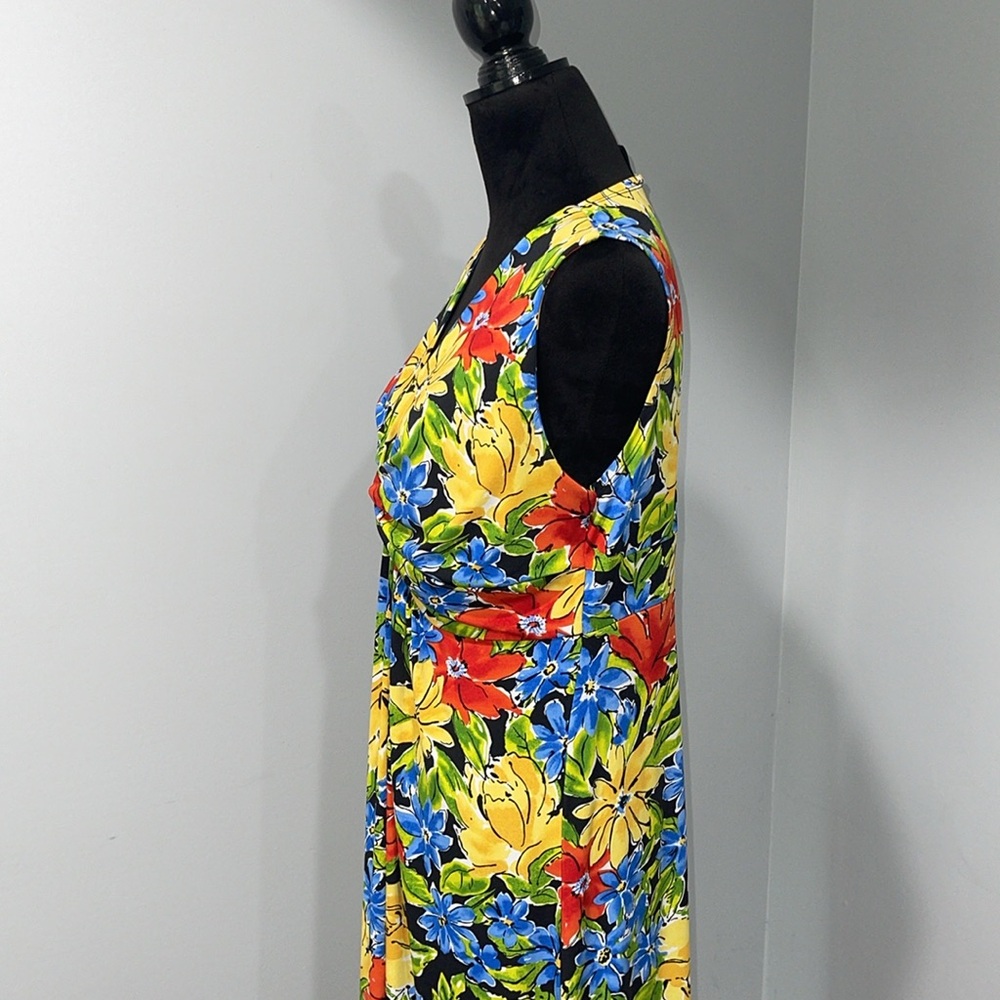 Rafaella women’s size large floral pattern maxi dress with side slits stretchy - Picture 5 of 16